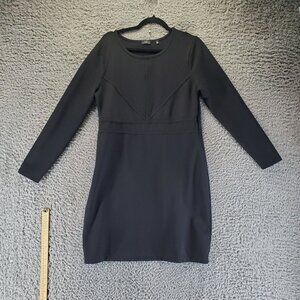 Society New York Dress Womens XL Black Long Sleeve Fitted Stretch Sheath